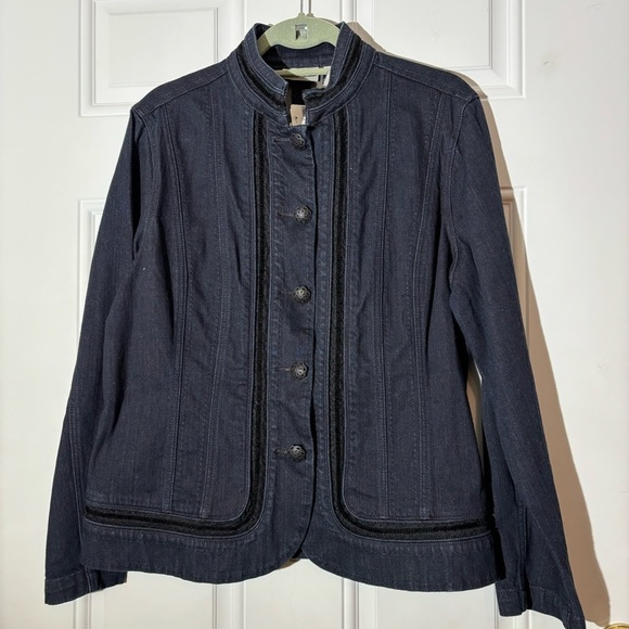 Chico's Jackets & Blazers - NWT Chicos Size 2 Dark Denim Embroidered Jacket